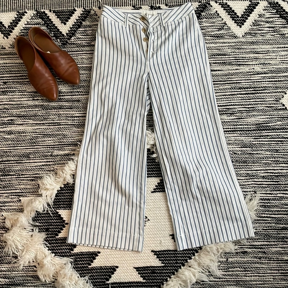 Striped wide leg madewell pant